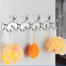 Rust Resistant Chrome Double-deck 5 Hook Wall Hanger Coat Hat Towel Rack Home Bathroom Bedroom Kitchen Use Hook Hanger