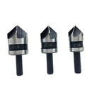 3Pcs 5 Flutes Countersink Drill Bit Set Round Shank 90Â° End Chamfer DIY Woodworking Debur Tools 12/16/19mm
