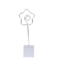 Cute Kids Children Stainless Steel Flower Shape Wire Clip Memo Holder Stand Organizer Home Office Decor Silver Grey