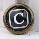 Vintage Cabinet Door Drawer Bin Dresser Handle Pull Knob Hardware Letter C