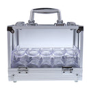 600pc Transparent Empty Acrylic Carrier Poker Chips Storage Box Case with 6 Racks