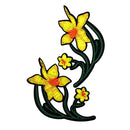 1 Pair Embroidery Flower Sewing Trim Applique Patches Iron on Sewing on Clothes Dress for Decoration Yellow