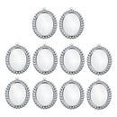 10 Pieces 13x18mm Vintage Oval Pendant Bezel Trays, Silver Tone, Blanks Cameo Bezel Cabochon Settings for Jewelry Making Charms