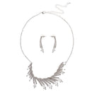 Clear Crystal Earrings Necklace Set Bridal Party Gift