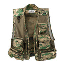 Mens Fashionable Anti-Wrinkle Breathable Multi-Pocket Fishing Camping Hunting Mesh Vest Outdoor Photography Jacket Camo 2XL
