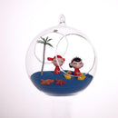Double Opening Glass Vase Flower Pot Landscape Terrarium Container Candle Holder with Rope
