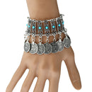 Bohemian Coin Tassel Bracelet Boho Tribal Ethnic Festival Bangles Anklet Jewelry