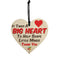 "BIG HEART" Wooden Heart Hanging Gift Plaque Wood Sign Tags Gift Family Friendship Sign