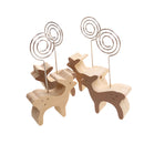 Pack of 10 Wooden Deer Design Memo Holder Notes Cards Wire Clip Photo Display