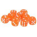 Pack of 10 Acrylic Six Sided D6 Dice for D&D TRPG Party Board Game Toys Orange