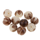 10 Pieces/set Hand Carved White Bodhi Seed Lotus Flower Beads Wooden Prayer Craft Beads 1.4 - 1.5 cm / 0.55- 0.59 inch
