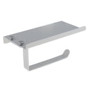 Silver Wall Mount Durable Alumimum Toilet Tissue Roll Paper Holder W/ Phone Shelf
