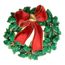 Christmas Custom Fit Green Flower Red Kont Shaped Enamel Pins Brooch Pin & Jewelry Pendant 4cm for Child Adult