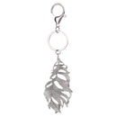 Fashionable Metal Leaf Charms Pendant Key Ring Keychain Keyfob Phone Handbag Car Hanging Decor Charms Silver