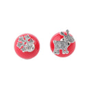 Silver Wire Snowflake Deer Earrings Stud Christmas Pearl Double Sided Ear Jewelry12mm