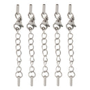Pack of 5PCS Stainless Steel Jewelry Extenders Bracelet Lobster Clasp Cords Ends For Crafts 1mm Silver