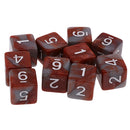 Pack of 10 Dual Colored Six Sided D6 Dice for D&D TRPG Games Brown & Gray