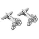 Men Silver Shirt Cufflink Cyclist on Bike Racing Cuff Link Jewelry Gifts