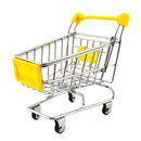 Kids Children Pretend Play Mini Shopping Entertainment Fun Cart Trolley Home Room Office Decor Toy Gift Yellow