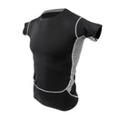 Mens Sports Training Fitness Compression Short Sleeves Fitness Bodybuilding Quick Dry Belly Body Shaping T-Shirt Black XL