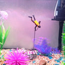 Plastic Automatic Take Off Aquarium Ornament Treasure Diver Black