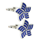 Chic Blue Charm Five Windmills Shirt Cufflinks Cuff Links for Women Men