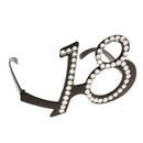 Novelty18th Crystal Rhinestone Party Glasses Eyeglasses Birthday Party Fancy Dress