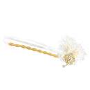 Retro 1920s Gatsby Crystal Headband Feather Flapper Wedding Headpiece Gold