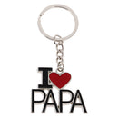 Key Chain Ring I Love Papa Pendant Collectable Novelty Children Black Red