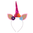 Lovely Girls Glitter Unicorn Horn Flower Headband Party Cosplay Costume