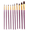 10 Pieces Artist Nylon Hair Paintbrushes Watercolor Acrylic Oil Painting Supplies