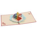 Colorful Hearts I LOVE MOM 3D Pop-up Greeting Card Mothers Day Birthday Valentine Gift
