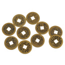 Pack of 10 Ten Ancient Chinese Emperor Coins 0.9'' Brass Fortune Coins for Health Good Luck Prosperity