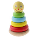 Smiling Rainbow Stacker Tower Wooden Stacking Rings Stacking Stack Up Nest for Kids Early Education