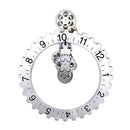 Creative 3D DIY Large Wall Art Rotary Gear Clock Mechanical Calendar for Living Room Home Decorations Silver