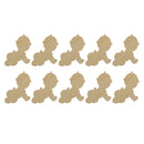 10pcs Wooden Baby Crawling Shape Wooden Cutout Tag Crafts Ornaments DIY