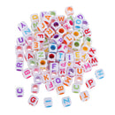 100pcs Cubed Uppercase Alphabet Beads DIY Word Message Kids Jewelry Beads