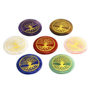 Set of 7 Crystal Engraved Gemstone Palm Stone Reiki Stone for Balance Collectible