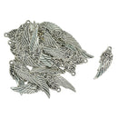 30 Pieces Tibetan Silver Angel Wing Rose Flower Charm Pendant Jewelry Making