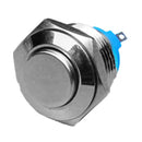 16mm High Round Cap Waterproof Momentary Type Stainless Steel Metal Push Button Switch 250V 3A 1NO SPST