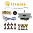 USB Encoder + 5 Pin PC Joystick + 8 x Push Buttons LED Illuminated DIY Parts for Arcade Projects, Compatible with Windows XP, Win7, Win8 Systems etc - Yellow