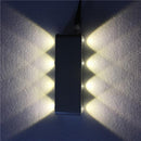 8W Modern Warm White Rectangle Aluminum LED Wall Sconce Lamp Projection Light for Porch Bar Cafe Theatre Decorative Lighting, Up Down Lighting