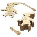 10pcs Christmas Wood Hanging Christmas Tree Embellishments Gift Tags