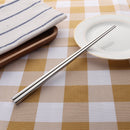 1 Pair Stainless Steel Square Design EcoFriendly Reusable Chopsticks Dinnerware Tableware Silver