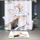 Girls Women Bedroom Bathroom Shower Room Decor Cute reading Girls Print Charms Bath Shower Curtain With 12 Hooks