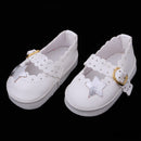 1/3 BJD Girl Dolls Princess Shoes - PU Leather Belt Casual Flats - for LUTS for DOD for Lolita Dolls Party Clothing Accessory White