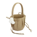 Burlap Jute Satin Rose Flower Girl Basket Rustic Country Theme Wedding