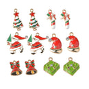 12 Pieces Happy Holiday Mixed Gold Plated Enamel Christmas Charms Pendants Dangle Beads for Necklace Bracelet Jewelry Making Gift Decoration Craft DIY