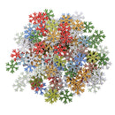100 Pieces 25mm Snowflake Shape Wooden Buttons Scrapbooking Embellishments for DIY Crafts Christmas Decoration