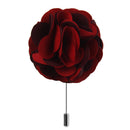 Handmade Classic Fabric Men Boutonniere Tuxedo Brooch Pin Lapel Flower Mauve + Red
